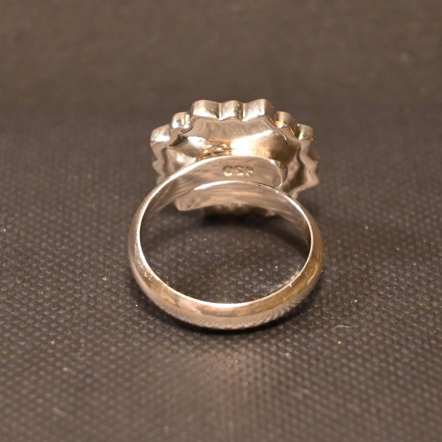 Gardenienblütenring aus 950er Silber