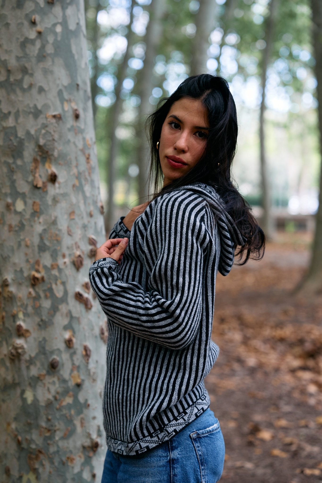 Pull rayé en alpaga péruvien