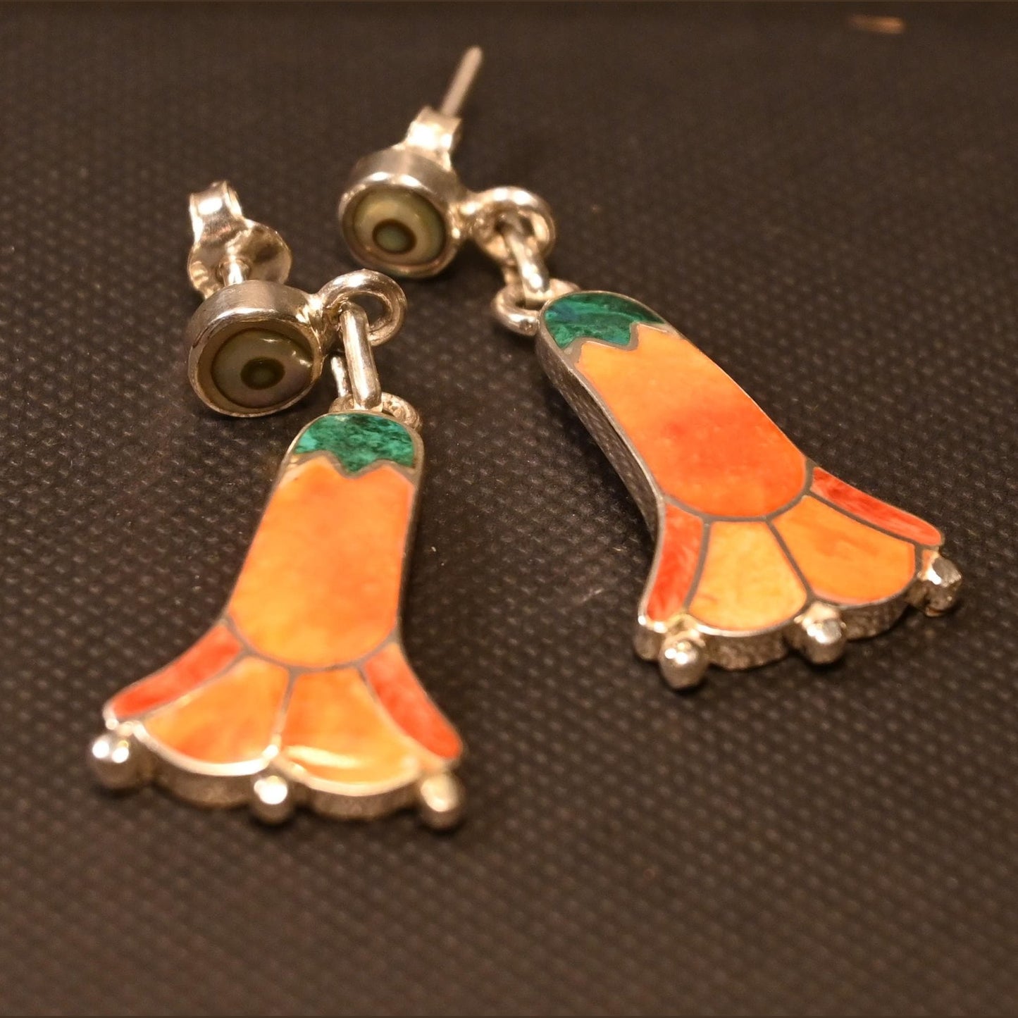 Boucles d'oreilles Cantuta Flower en argent 950 