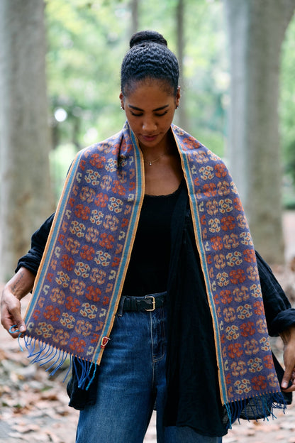 Handcrafted Peruvian 100% Baby Alpaca Shawl KUNA