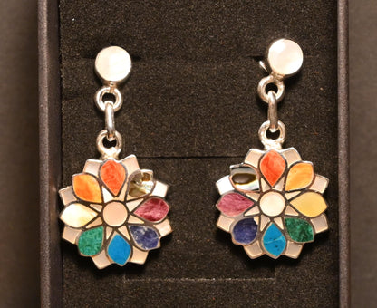 Boucles d'oreilles en argent 950, motif fleur de gardénia