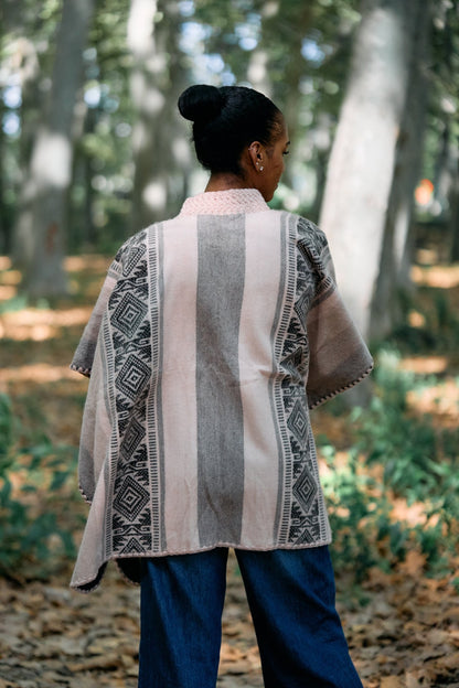 Handwoven Peruvian Wool Poncho Shawl