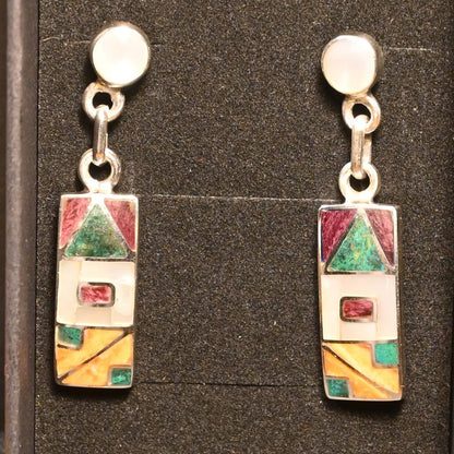 Inca Calendar Earrings 950 Silver