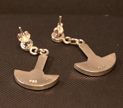 Complete Circle Blade Earrings Silver 950