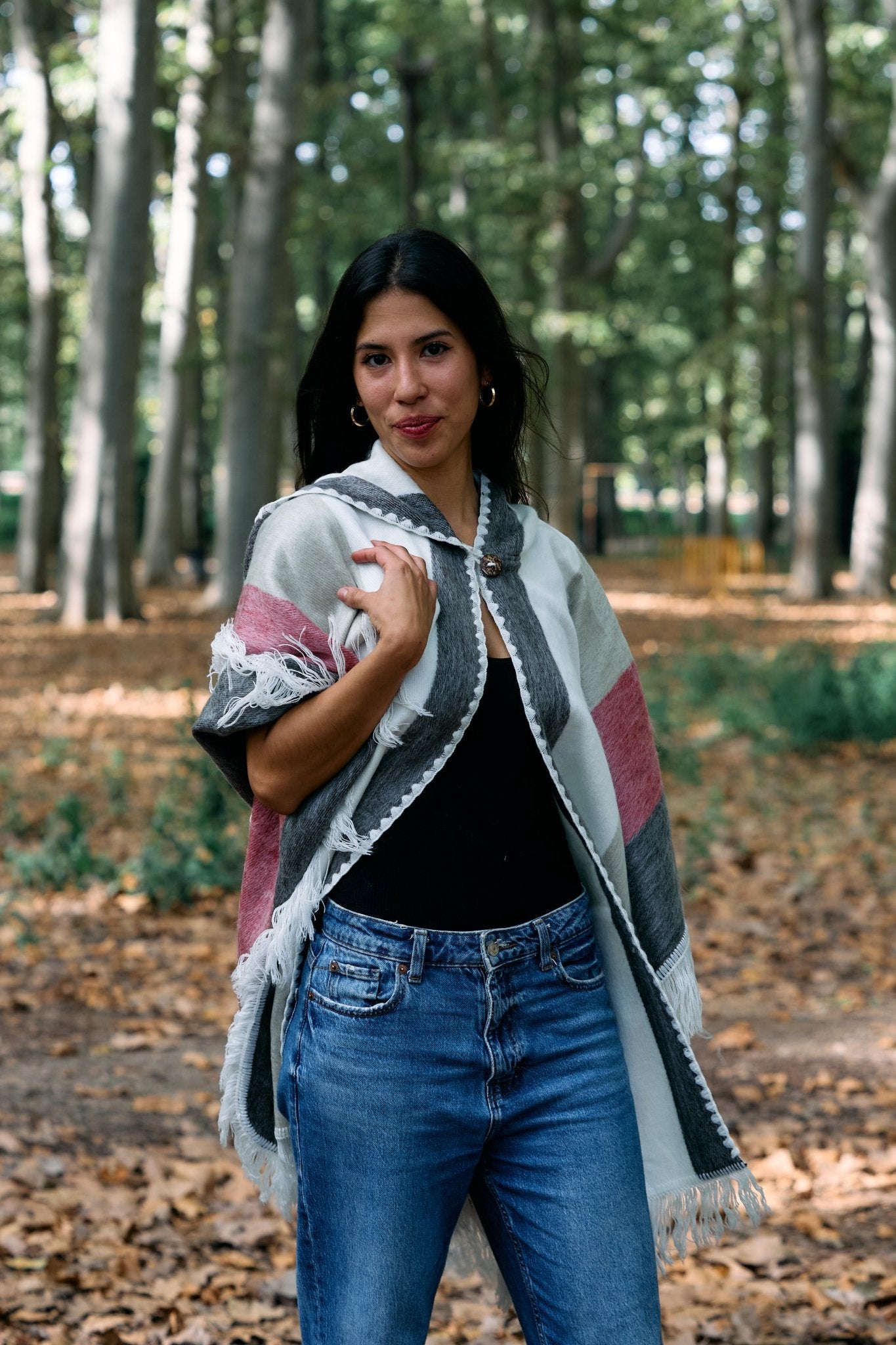 Handwoven Peruvian Wool Hooded Poncho Shawl