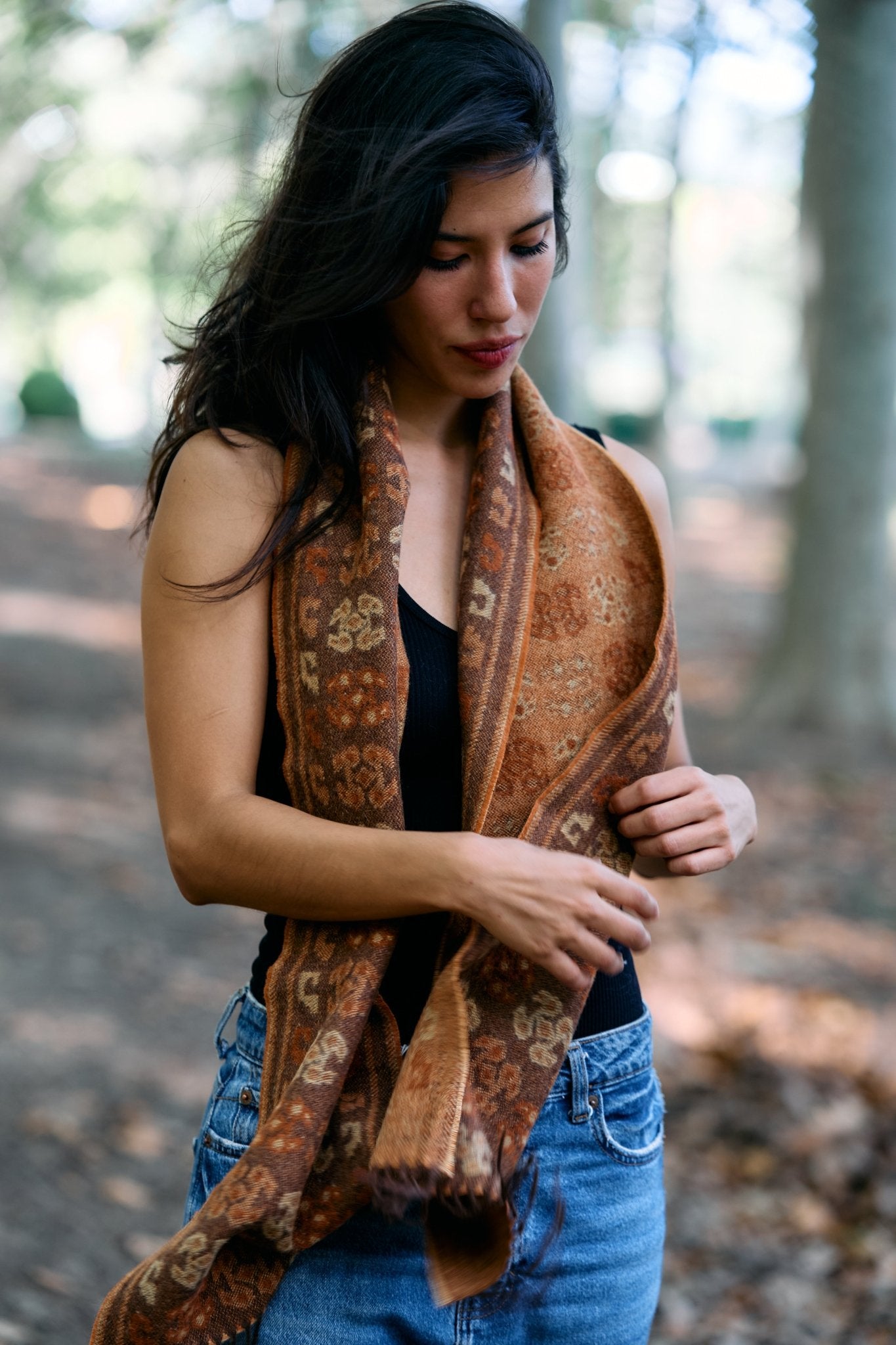 Handcrafted Peruvian 100% Baby Alpaca Shawl KUNA