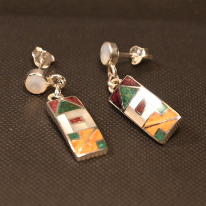 Inca Calendar Earrings 950 Silver